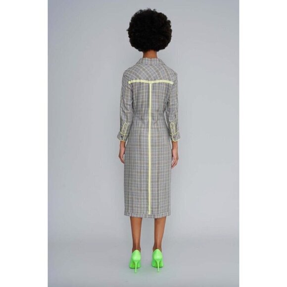 Le Superbe To-A-T Boyfriend Baller Midi Shirt Dress Black Grey Neon Womens Size - Picture 4 of 16